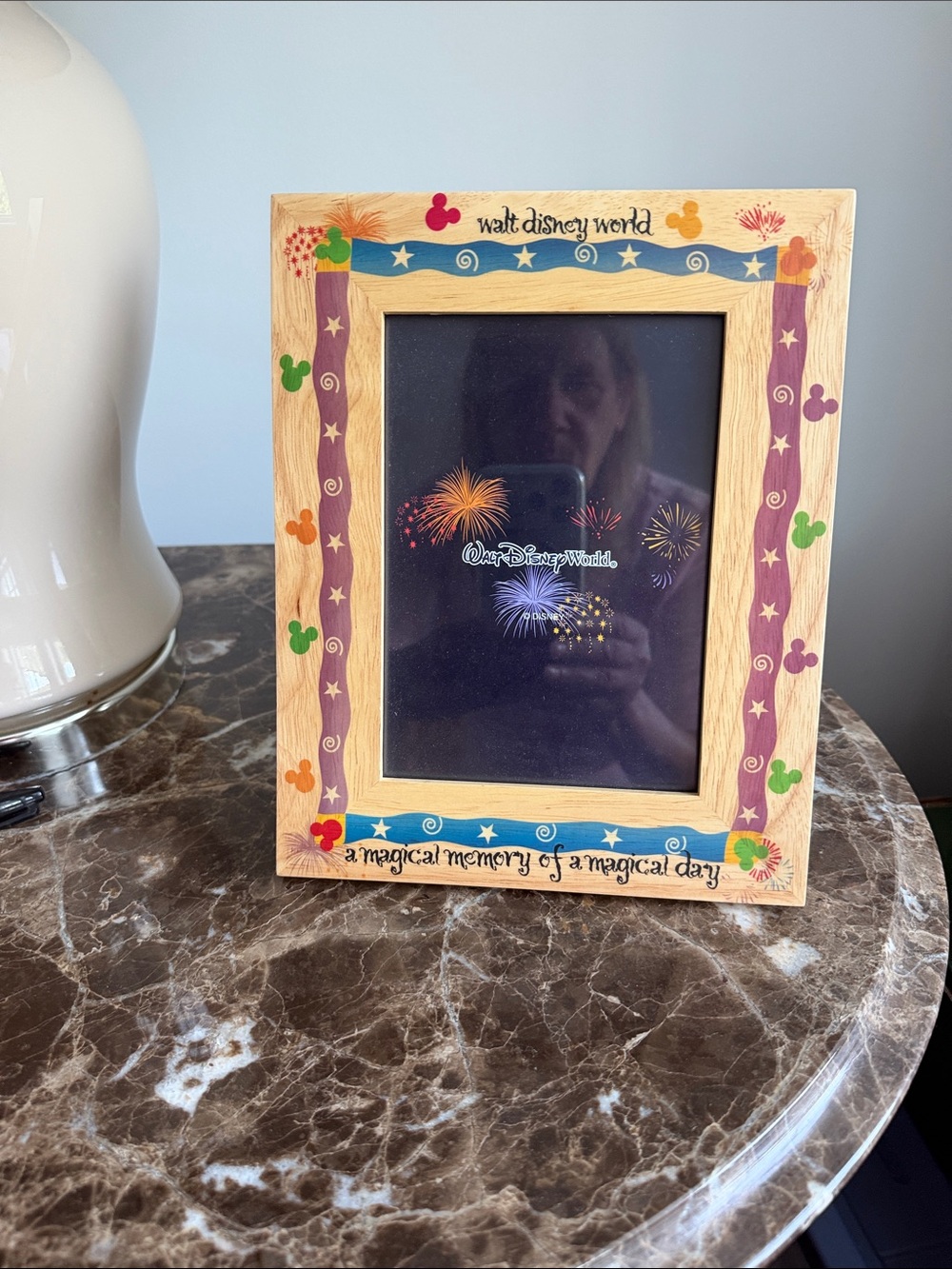 Disney Wooden Photo Frame in Natural Wood and Black